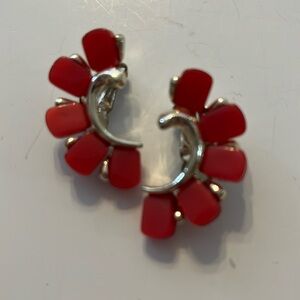 Vintage Claudette red thermoset earrings. Vintage. Great pre-loved condition.